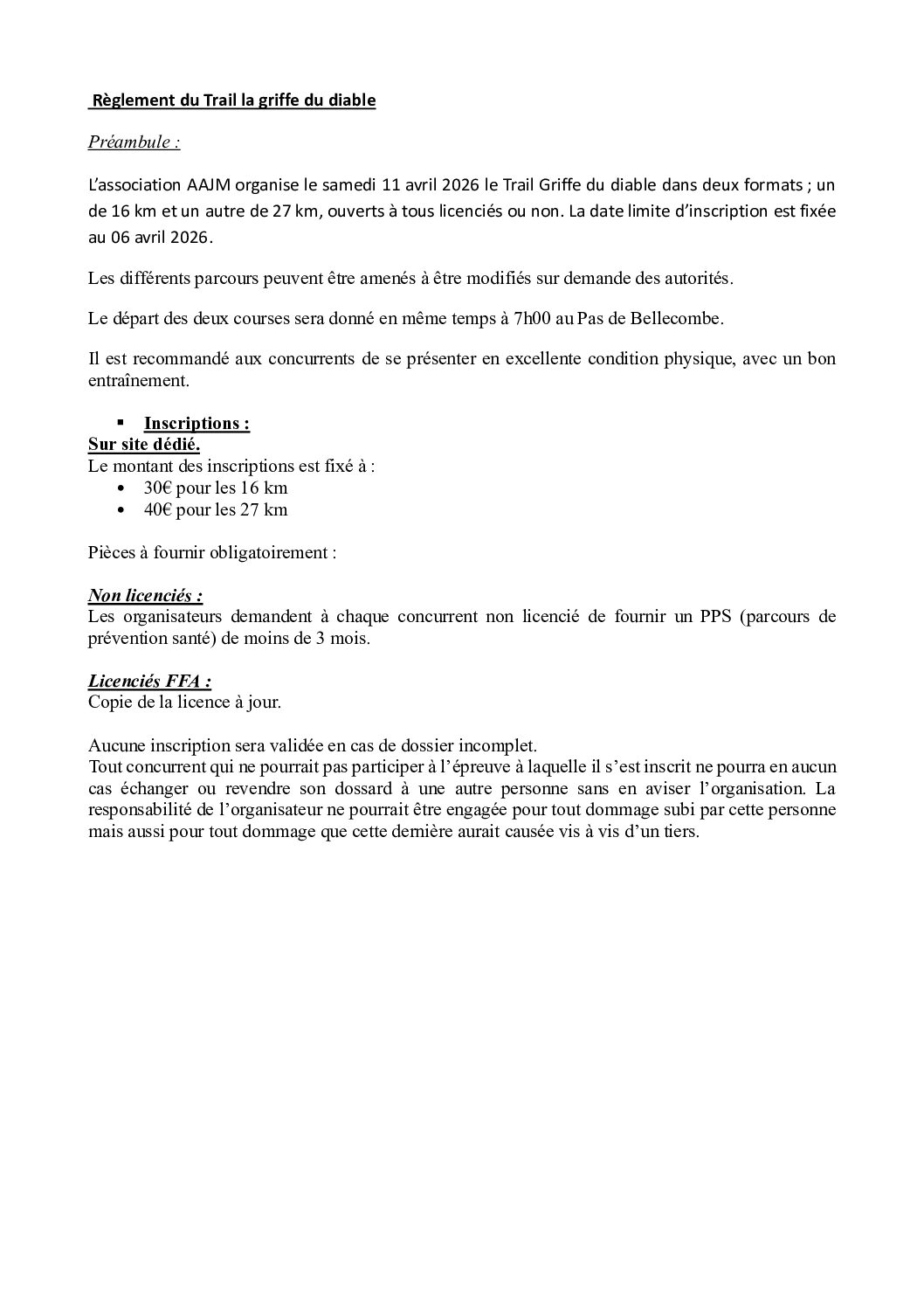 REGLEMENT