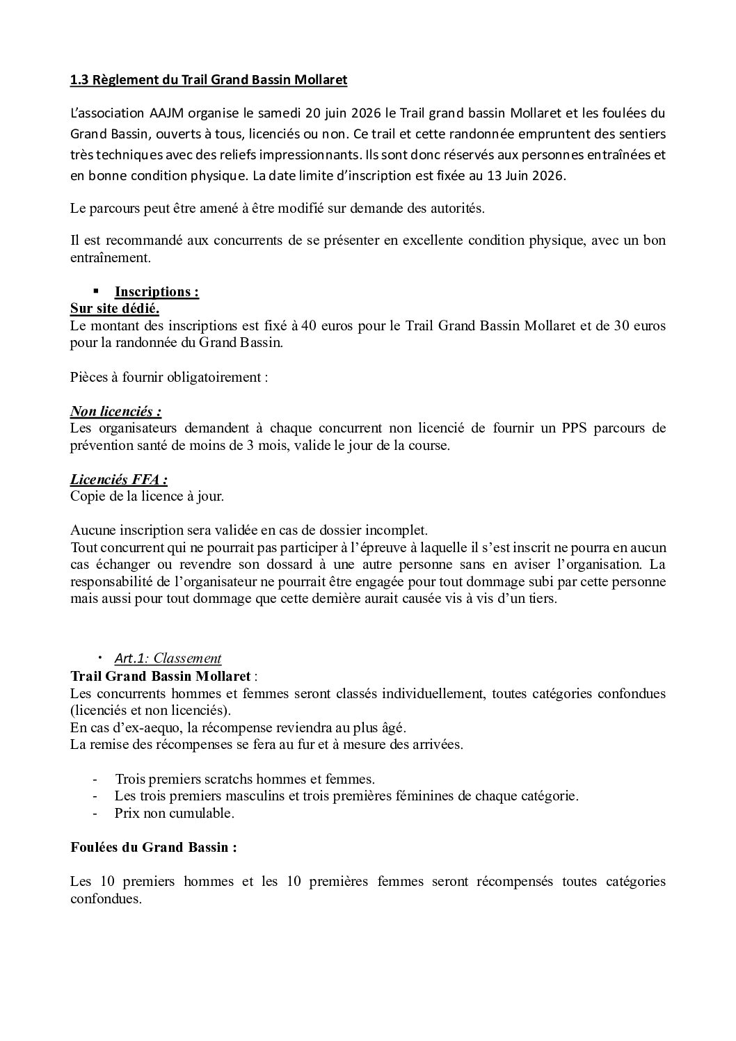 REGLEMENT